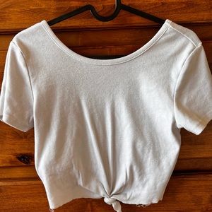 White Crop with Tie